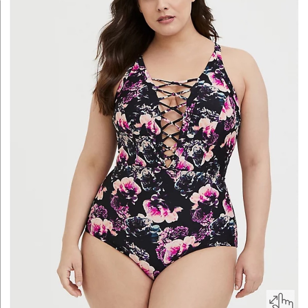 Torrid Floral one piece swim suit